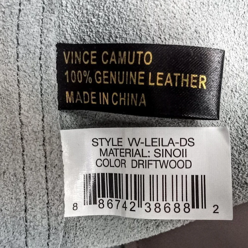 Vince Camuto Taupe Leather Bucket Bag